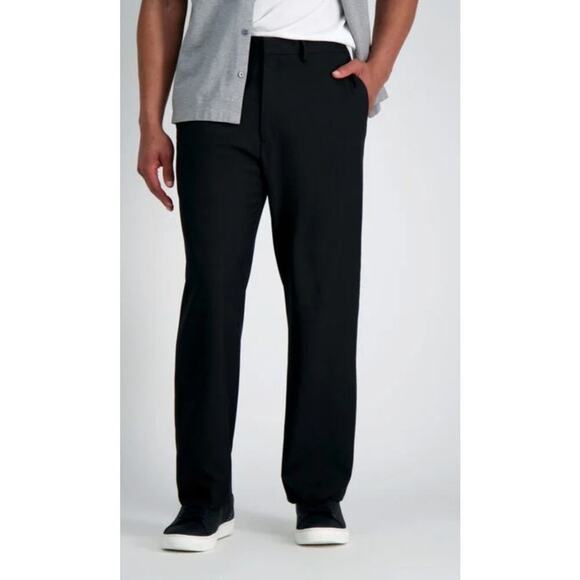 Haggar Men's Premium Comfort Dress Pant 32x30 in Black - Picture 1 of 10